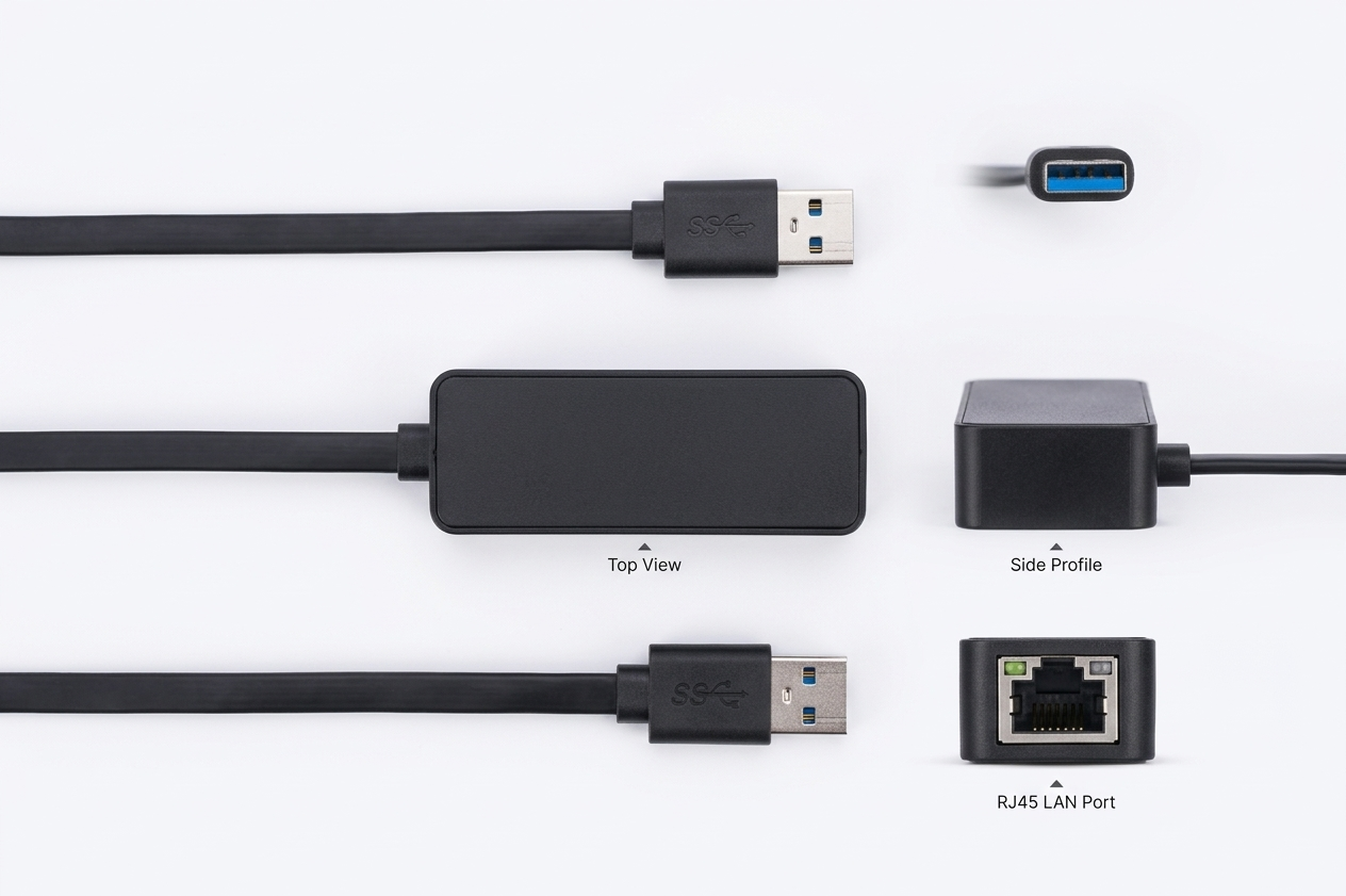 GL-93 USB 3.0 to Gigabit Ethernet Adapter (1000Mbps) with Compact Storage Design - Image 2